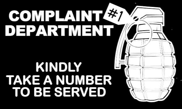 Grenade complaint department decal